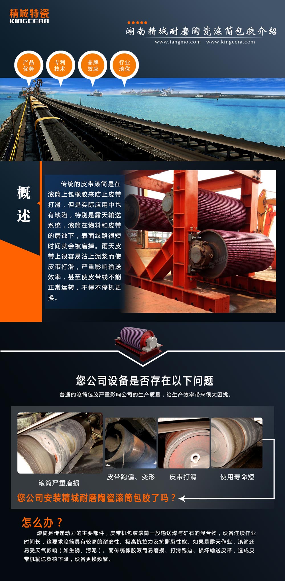 湖南Z6尊龙耐磨陶瓷滚筒包胶